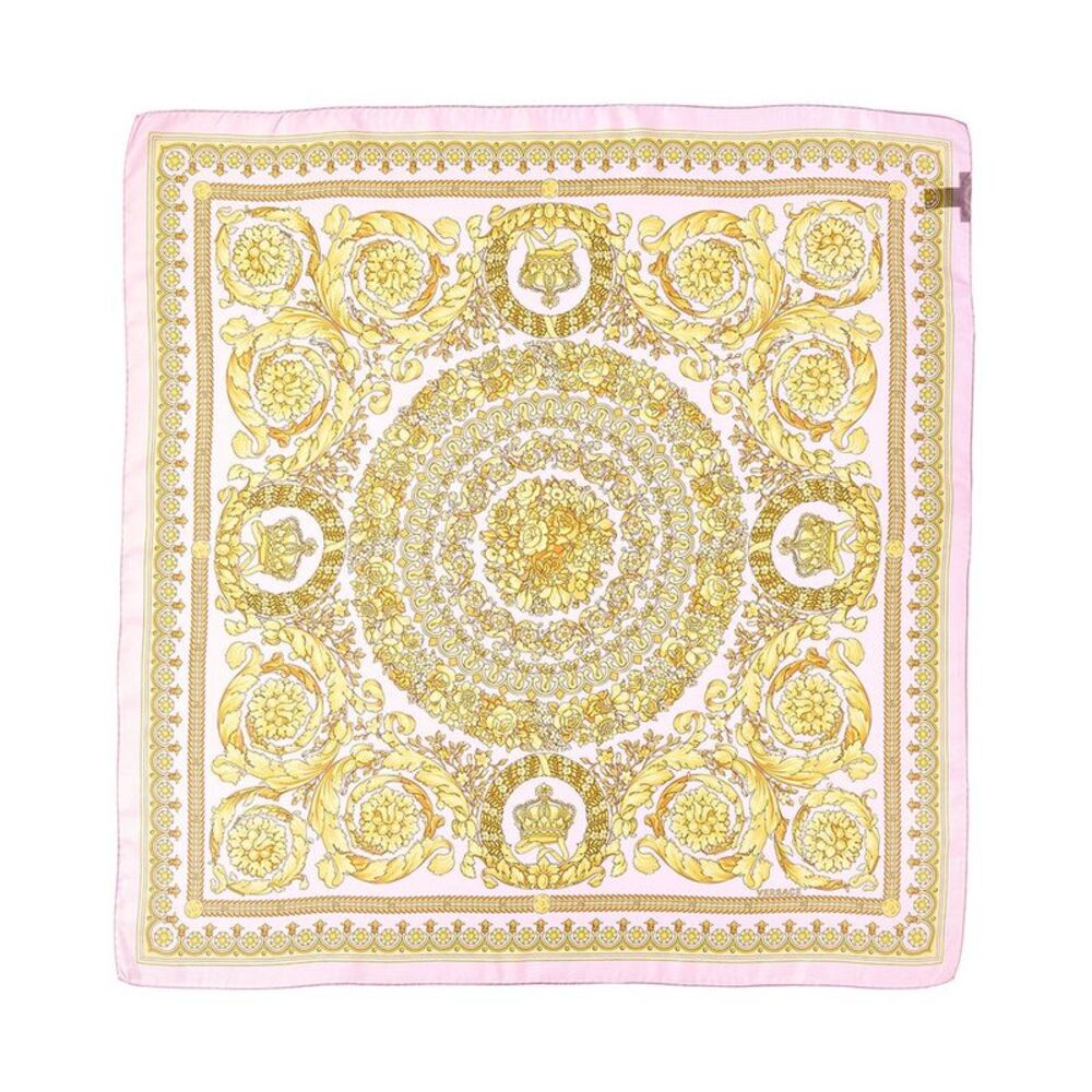 Versace Barocco Print Silk Scarf, Pink